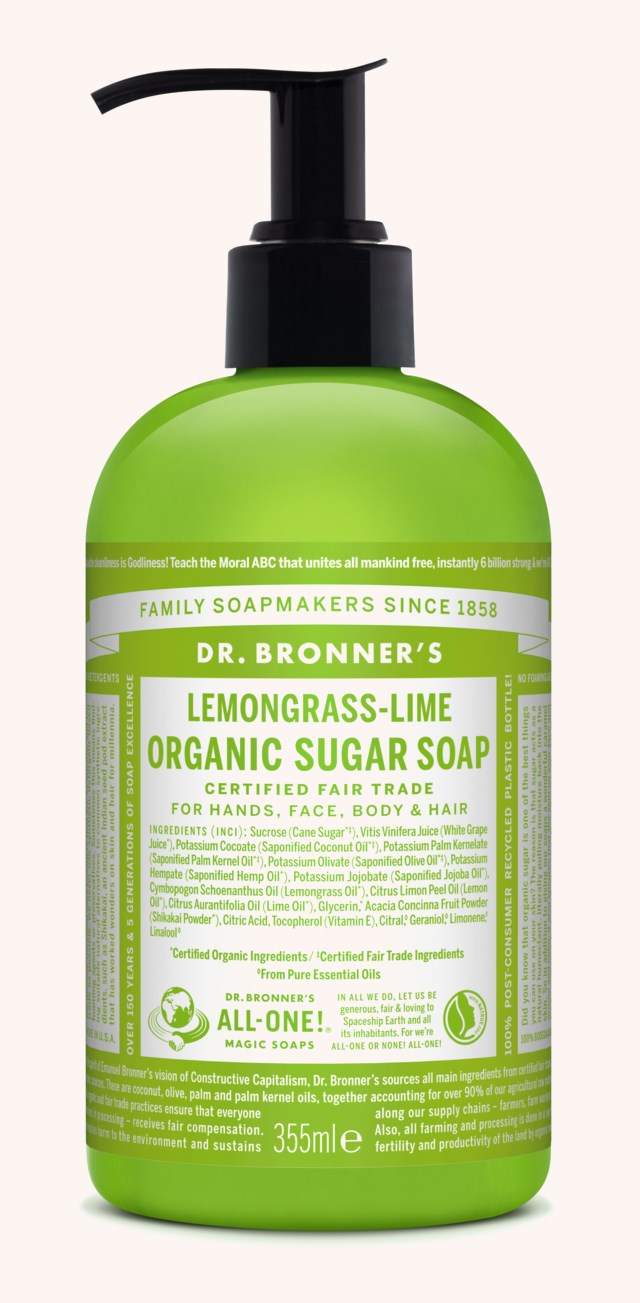 Lemongrass Lime Organic Sugar Soap 355 ml Lemongrass Lime Organic Sugar Soap 355 ml