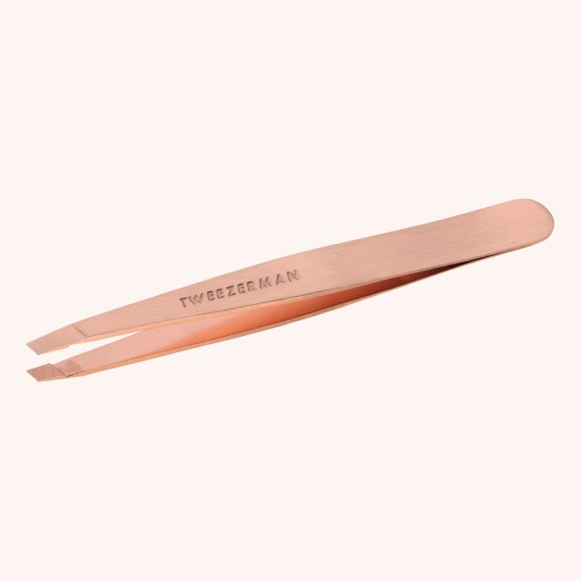 Slant Tweezer Leopard Print Rose Gold