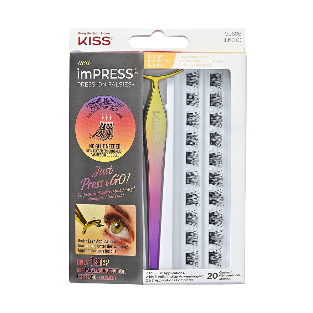 Bilde av Impress Press On Falsies Natural Kit 01 False Lashes 20 Pcs