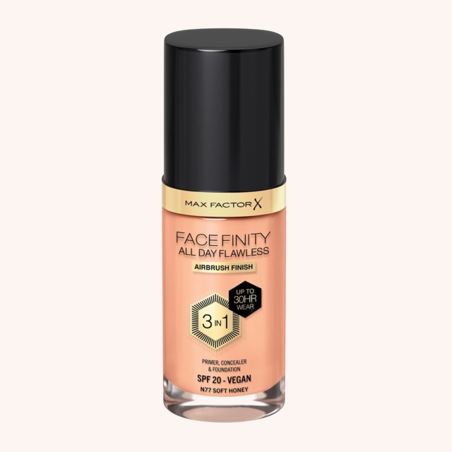 Facefinity All Day Flawless 3-In-1 Foundation 77 Soft Honey