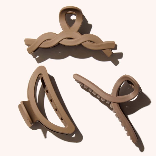 Medium Elegant Claw Hair Clips 3 Pack Coffee Medium Elegant Claw Hair Clips 3 Pack Coffee