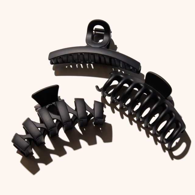 Medium Bold Claw Hair Clips 3 Pack Black