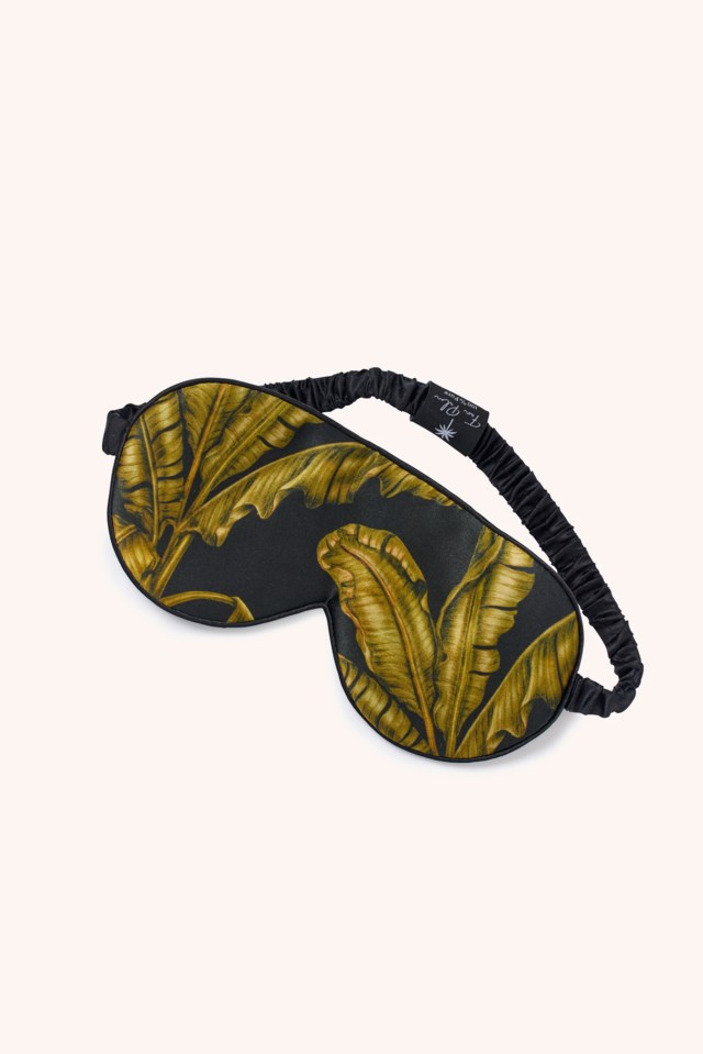 Sleeping Mask 100% Mulberry Silk Tropical Black Sleeping Mask 100% Mulberry Silk Tropical Black