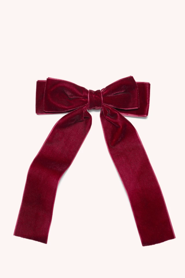 Mini Hair Clip With Bow Velvet Mini Hair Clip With Bow Velvet