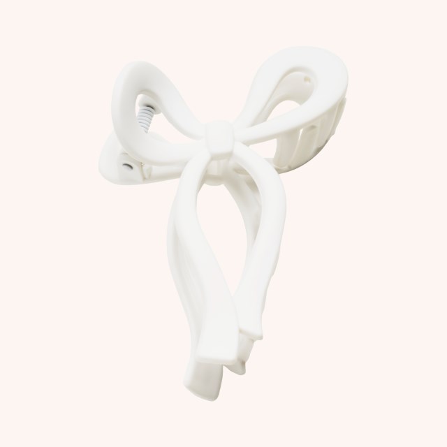 Bow Hair Clip White
