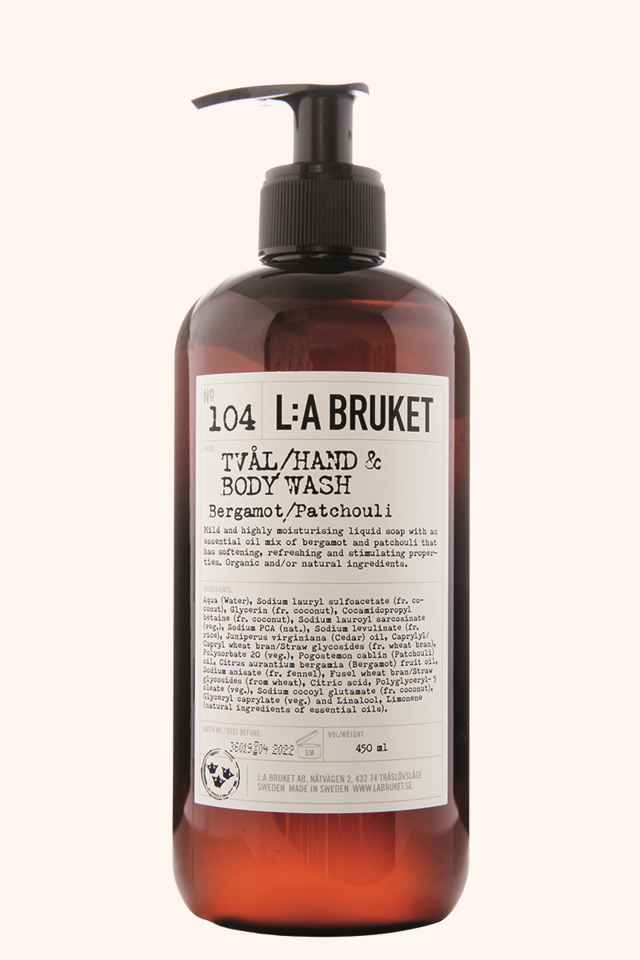 104 Hand & Body Wash Bergamot/Patchouli 450 ml 104 Hand & Body Wash Bergamot/Patchouli 450 ml