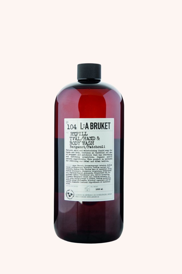 104 Hand & Body Wash Bergamot/Patchouli Refill 1000 ml