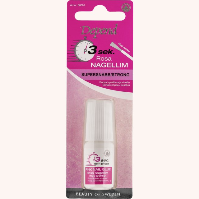 3 Sec Pink Nail Glue With Brush 3 Sec Pink Nail Glue With Brush
