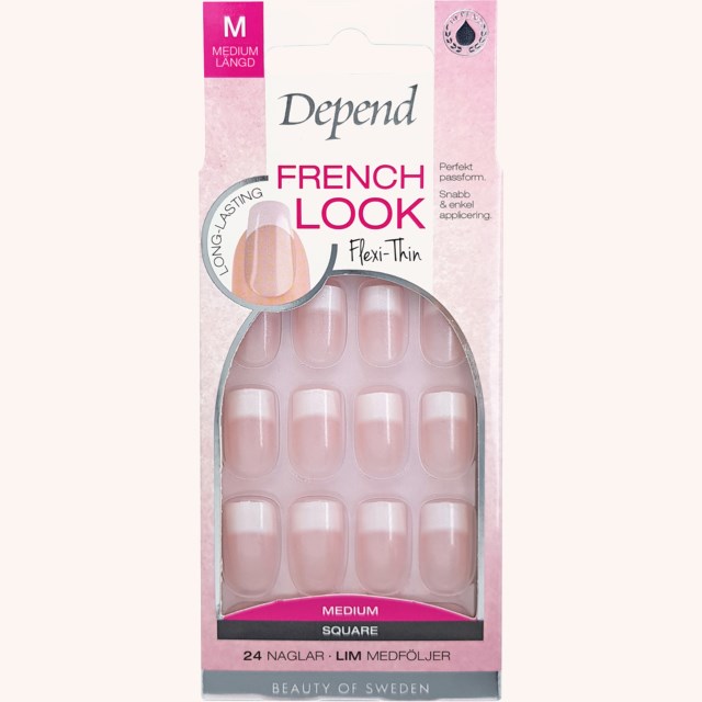 French Look Medium Square Pink Shimmer French Look Medium Square Pink Shimmer